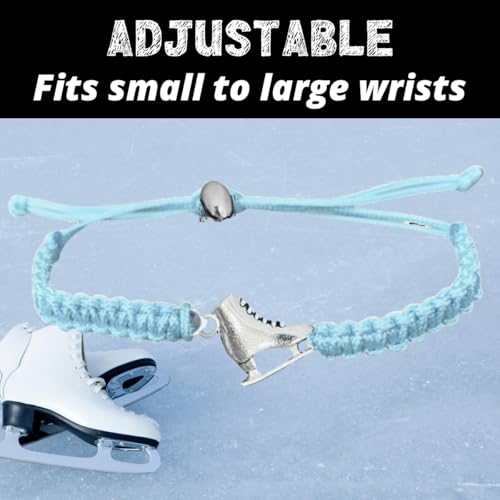 Image of Infinity Collection Figure Skating Charm Bracelet, Ice Skating Jewelry, Adjustable Skate Bracelet, Figure Skater Gift