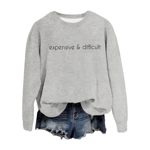 Sweat-shirt à col rond pour femmes en taille XXL, haut graphique manches longues