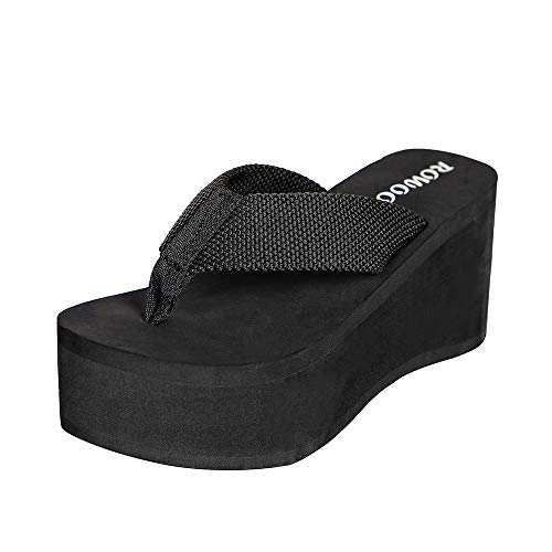 Women Wedge Sandals Platform Webbing Flip Flops