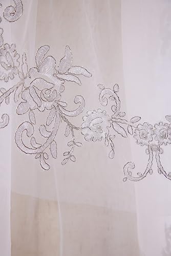 Pefantal Véus Curtos De Noiva De 2 Camadas Com Pente Para Noivas Véus De Renda Macia Marfim (21/29 P