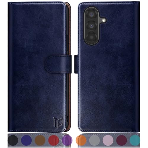 Étui Samsung Galaxy A56 SUANPOT - Housse portefeuille simili cuir avec porte-cartes bleu