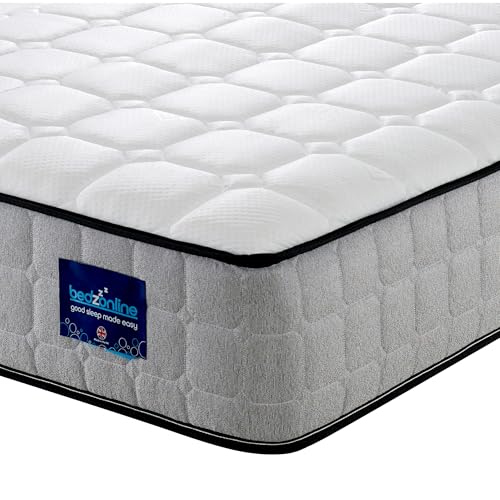 BEDZONLINE Orthopaedic Memory Foam & Spring Mattress - 4ft6 Double (190 x 135 x 20 cm) | Ergonomic...