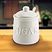 Kovot 10 oz Ceramic Sugar Jar & Spoon Set - Stylish White Canister for Kitchen Storage and Serving