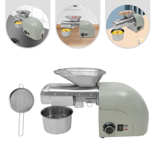 Oil Press Machine, 1800W Cold & Hot Press Automatic Electric Oil Maker Extractor for Home, Commercial Stainless Steel Oil Press Machine, Adjustable Temperature, for Peanut Flaxseed Olive Kernel