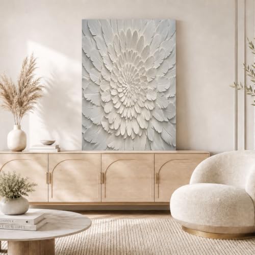 Cuadros modernos de plumas elegantes en relieve sobre lienzo de alta calidad de 60x80cm 7