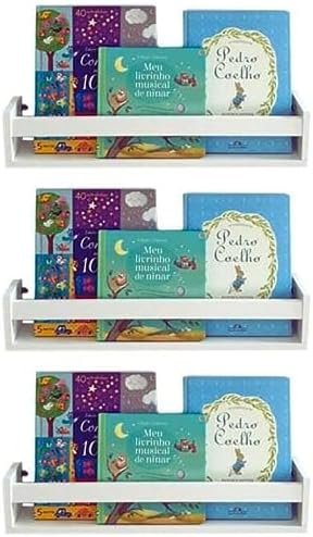 Prateleira Infantil Pabimi – Kit com 3 Peças de 60 cm | Porta Livros e Brin...