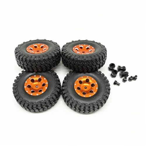 Kit Roues 1.0 RC Crawler Orange avec Rallonge d'Essieu - 5