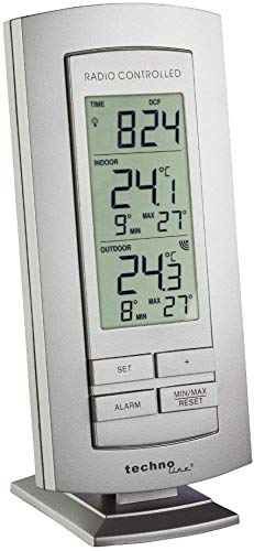 Technoline estación meteorológica WS 9140-IT con radio reloj e indicador de temperatura interior y exterior, Silber-Silber, pack de 1 unidad Cover