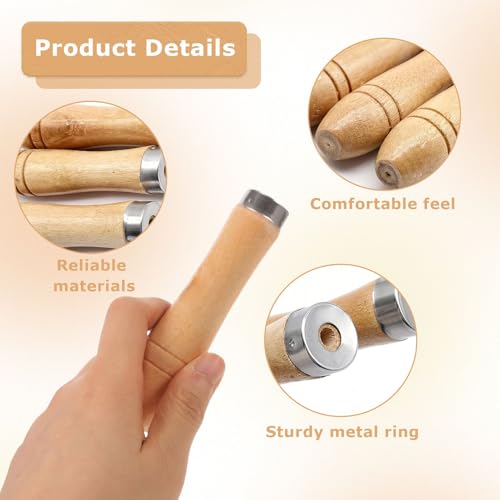 12 Stück Feilenheft,Holzgriff,Feilengriff,Feilenheft Holz,Feilenschneidewerkzeug-Griff,Holzgriff Mit Starken Metallhalsbändern,Holzfeilengriff Holz Für Feilengriff, Holzbearbeitung Und Meißeln