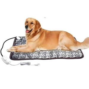 Heated Dog Bed Large Dog Heating Pad,Outdoor Doghouse Indoor Bed,Always On High & Low Heater for Small Medium Pet Cat Puppy Puppies Chew Proof,34×21 inches