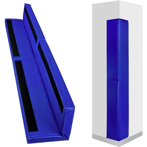 Wall Corner Guards & Edge Protector, Heavy Duty Wall Corner Protective Safety Padding, All-Weather 2 Sides Corner Pad for Gyms, Basketball Court, Playrooms, Garages,etc. (Blue, 5FT Tall 6in Sides)