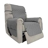 Easy-Going Sofa Slipcover Waterproof Recliner Chair Cover Non-Slip Fabric Couch Cover for Living Room Washable Furniture Protector for Pets Kids Children Dog Cat (Recliner, Gray)