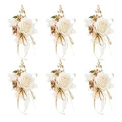 Champagne1# Wrist Corsage (Set of 6)
