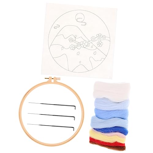 HOMSFOU 1 Set Portable Needle Felting Kit for Beginners Easy DIY Craft Tools for Includes Embroidery Hoop for Home Projects and Creative Activities