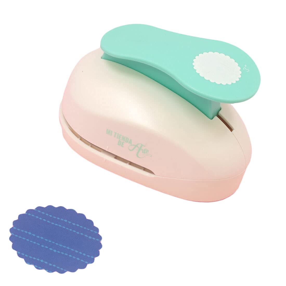 3” (7.62 cm) Diameter Scalloped Circle Punch with Lever Press | Suitable for Paper and Cardstock | Ideal for Craft and Scrapbooking Projects | Size Approx. 16.5 x 10.5 x 11 cm