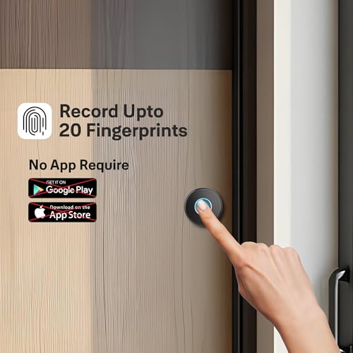 Image of Yale YLDRPSL BL Biometric Wardrobe Lock| Fingerprint Smart Cabinet Lock with Auto Lock |USB Emergency Access| 20 User Memory, Zinc Alloy, for Wardrobe /Drawer (Black)