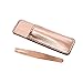 Produktbild TWEEZERMAN Mini Pinzette mit Lederhülle (Schräge Spitze zum Augenbrauenzupfen, Reisegröße), Roségold