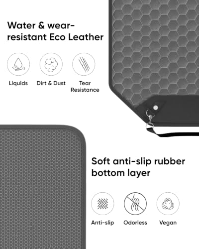 Image of Owleys Kick Mat Back Seat Protector - Car Back Seat Cover for Kids Feet - Waterproof & Sturdy Protector for Upholstery from Dirt, Mud, Scratches and Stain (Gray Set)