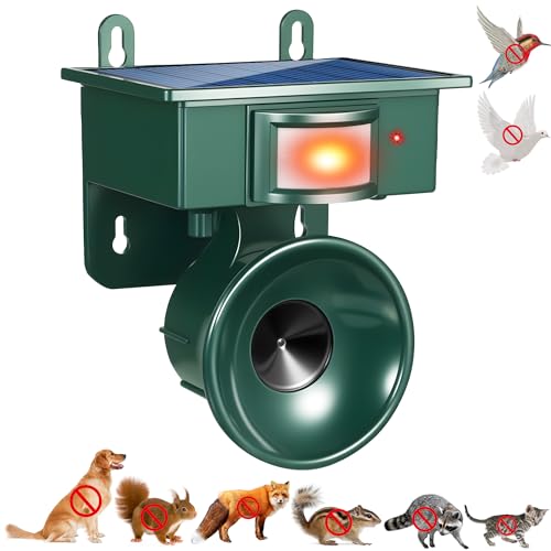 2025 Upgraded Solar Bird Deterrents for Outside, Ultrasonic Bird Repellent Devices Animal Repellent Outdoor