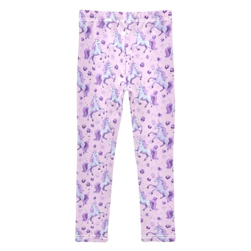 Girls Leggings Soft Toddler Ankle Length Bottoms Unicorn Kids Dance Yoga Pants 4-10 Years2