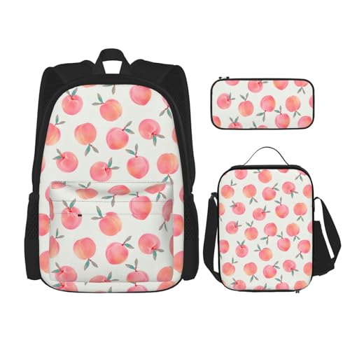 Sac à dos rose pêche 3 en 1 résistant pour organiser les affaires d'école facilement