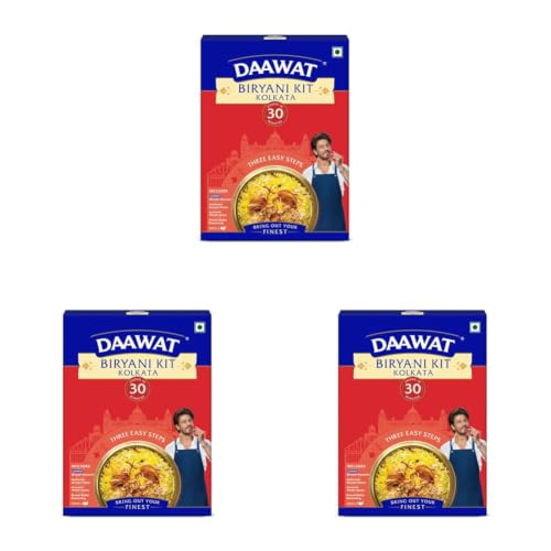 Image of Daawat Biryani Kit Kolkata | Authentic Recipe | Ready in 30 min | Ready to Cook | 334gm (Pack of 3)