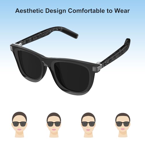 Image of Smart Glasses with Wear Detection Auto On /Off Outdoor Mode | Polarized Smart Sunglasses with Bluetooth Speaker, Noise Reduction, Athletic /Outdoor UV Protection and Voice Control, Unisex