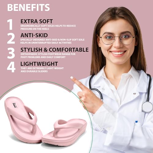 Image of Women Comfortable Thong Slippers with Cushioned Footbed, Lightweight Everyday Wear Slippers for Indoor and Outdoor Use, Soft Strap Casual Flip Flops