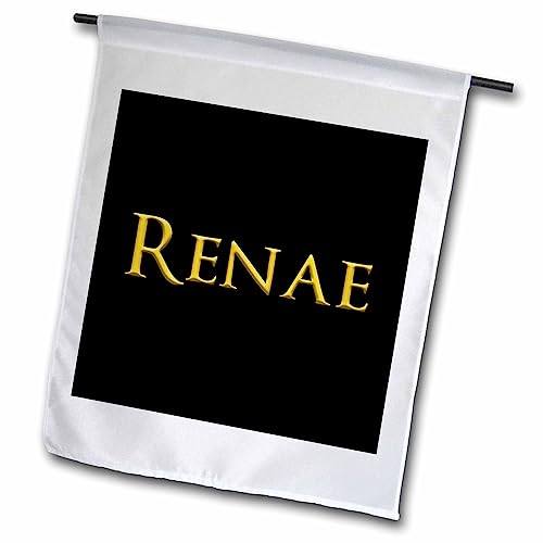 3dRose 18 x 27 inch Garden Flag - Renae Chic Baby Girl Name in America. Yellow on Black Alexis Design - Popular Female Names in USA