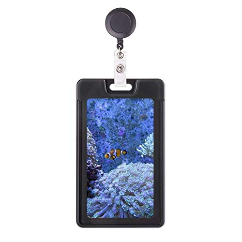 Porte-badge rétractable de qualité supérieure motif poisson clown Ocean Coral Science