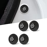 4PCS Car Door Shock Absorber with Logo for Nissan Versa Sentra Altima Rogue Murano Frontier Pathfinder Titan, Car Door Soundproof Stickers, Door Edge Guard Bumper Cushion Car Door Shock Absorbing PVC