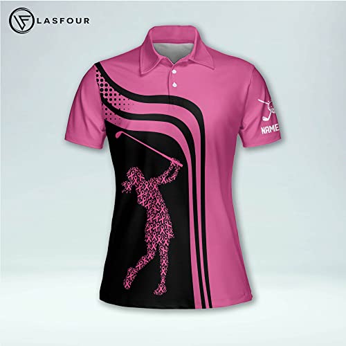LASFOUR Personalized Womens Golf Shirts Short Sleeve, Womens Funny Golf Shirt for The Course, Golf Shirts for Women Dry Fit2
