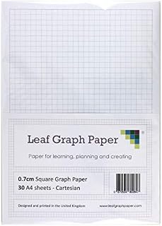 A4 Graph Paper 7mm 0.7cm Squared - 30 Loose-Leaf Sheets - Grey Grid Lines