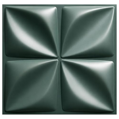 Image of Kayra Decor 3D PVC Wall Panels for Bedroom Bloom Design Olive Green Color 19.7 inch x 19.7 inch (Pack of 40) - Covers 107.80 Sq. Ft.
