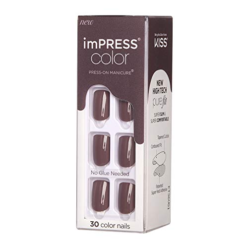 KISS imPRESS Color Press-On Manicure, Gel Nail Kit, PureFit Technology, Short Length, “Try Gray”, Polish-Free Solid… - Image 3
