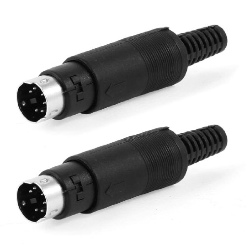 uxcell Adaptador S-Video DIN 6 Pines Macho 2 Pzs
