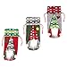 Happyyami Weihnachten Wein Flasche Stricken Abdeckung: 3Pcs Kordelzug Wein Flasche Taschen GNOME Muster Urlaub Champagner Flasche Ärmeln Dekorative Wein Flasche Beutel