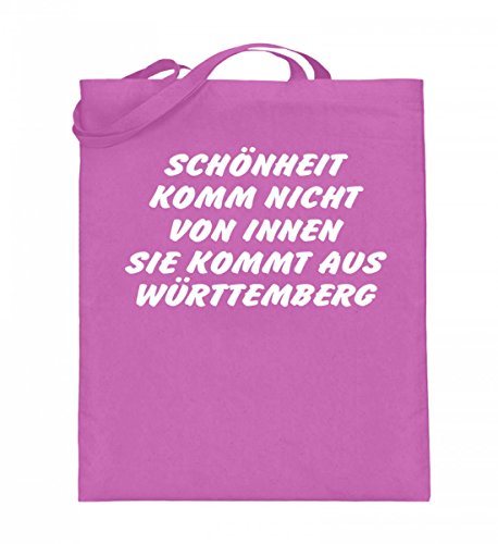Sac en toile de jute rose bonbon 38x42cm avec message Württemberg