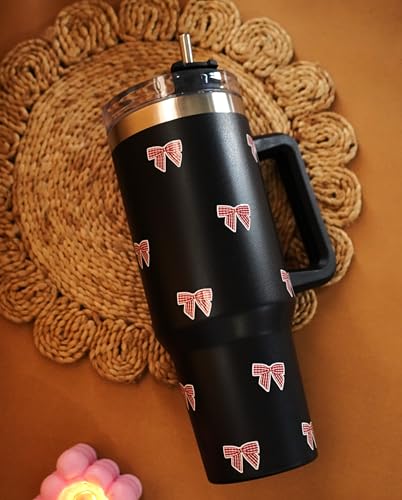 Image of 1200ML Stainless Steel Tumbler Hot and Cold with Handle and Lid and 2 Straws, Double Insulated Cup Leak Proof Mug Cupholder for Gym, Travelling (redbowsss)