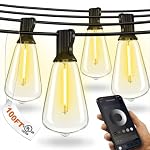 DREAMLAND 200FT Smart LED Outdoor String Lights, Remote Control Waterproof Patio Lights with Shatterproof ST38 Bulbs, Dimmable Outside Hanging Light for, Backyard, Garden, Porch, Bristo