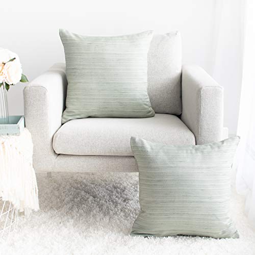Image of The White Petals Sage Green Throw Pillow Covers for Sofa, Couch & Bed (18x18 inch, Pack of 2)