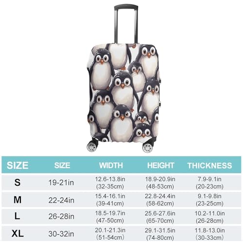 Suitcase Covers for Luggage Washable Luggage Cover Cute Baby Penguins Sketch Luggages Wheel Covers Elastic Travel Carry On Suitcase Cover Travel Luggages Protector Sleeve Fit 29-32 Inch L2