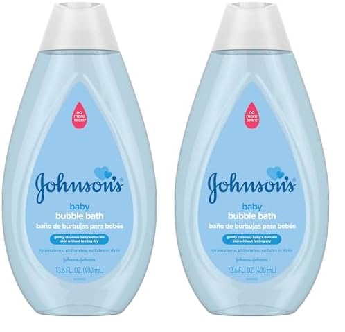 Image of Johnson's Baby Bubble Bath for Gentle Baby Skin Care, Paraben-Free, Pediatrician-Tested, Hypoallergenic, Tear-Free, Dye-Phthalate & Sulfate-Free, 13.6 Fl Oz (Pack of 2)