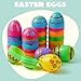 JOYIN Toy 36 PCs Plastic Printed Bright Easter Eggs, Over 3.15'' Tall Fillable Empty Eggs Bulks for Easter Hunt, Basket Stuffers Fillers, Classroom Prize Supplies, Filling Treats and Party Favor
