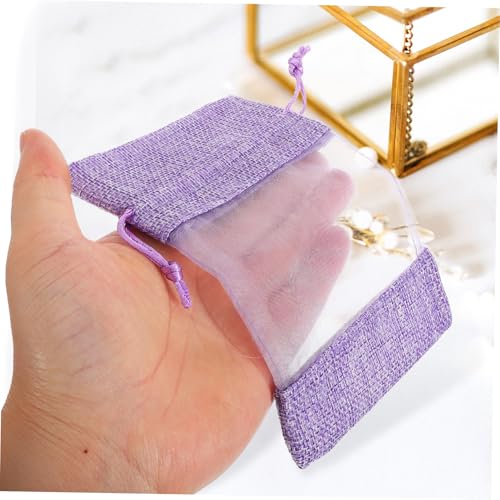 ORFOFE 10 bolsitas de red lavanda con cierre miniatura 6