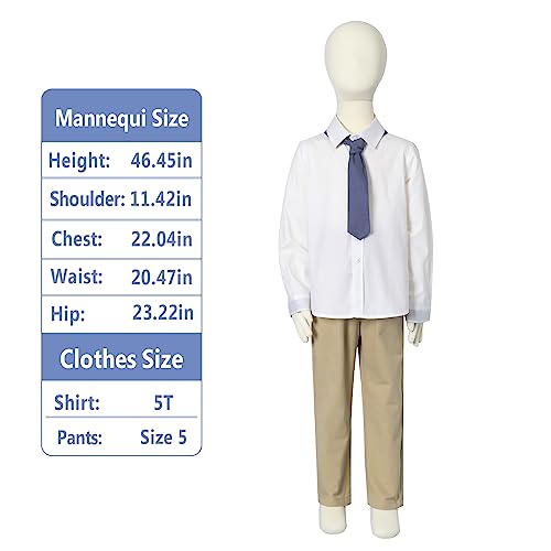 Image of LittleSpring Boys Button Down Long Sleeve Uniform Dress Shirts with Tie