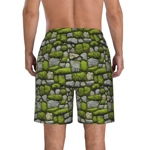 Moss Stone Pavement Print Stylish Beach Shorts Swim Trunks Lightweight Breathable Summer Outdoor Activities3