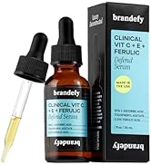 Brandefy Vitamin C Face Serum 15% L. Ascorbic Acid, Ferulic Acid .5% + Vitamin E for Self Care an...