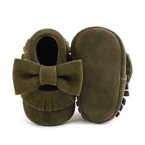 Delebao Infant Toddler Baby Soft Sole Tassel Bowknot Moccasinss Crib Shoes (12-18 Months)