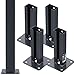 Produktbild KOTARBAU® 4er Set Pfostenträger 60x40 mm Dübelplatte mit Zaunfuß verzinkt & pulverbeschichtet Aufschraubhülse Pfostenschuh für Pfosten Pfostenträger Doppelstabmattenzaun zum Aufschrauben